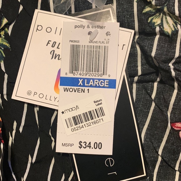 Pin stripe and floral wrap top - Picture 4 of 4